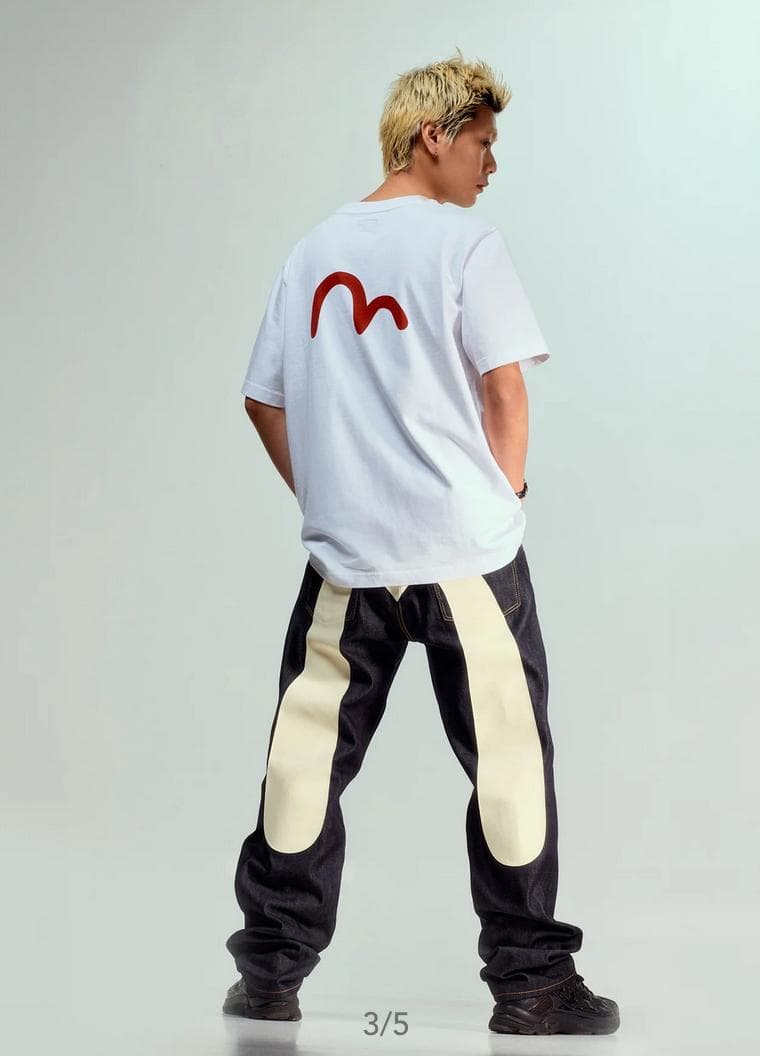 未使用　EVISU 2000　大黒　ダイコックプリント　バギージーンズ
