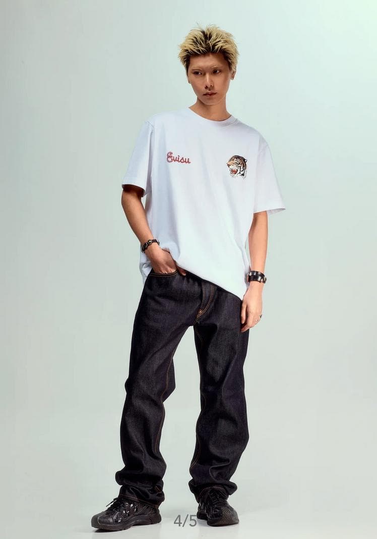 未使用　EVISU 2000　大黒　ダイコックプリント　バギージーンズ