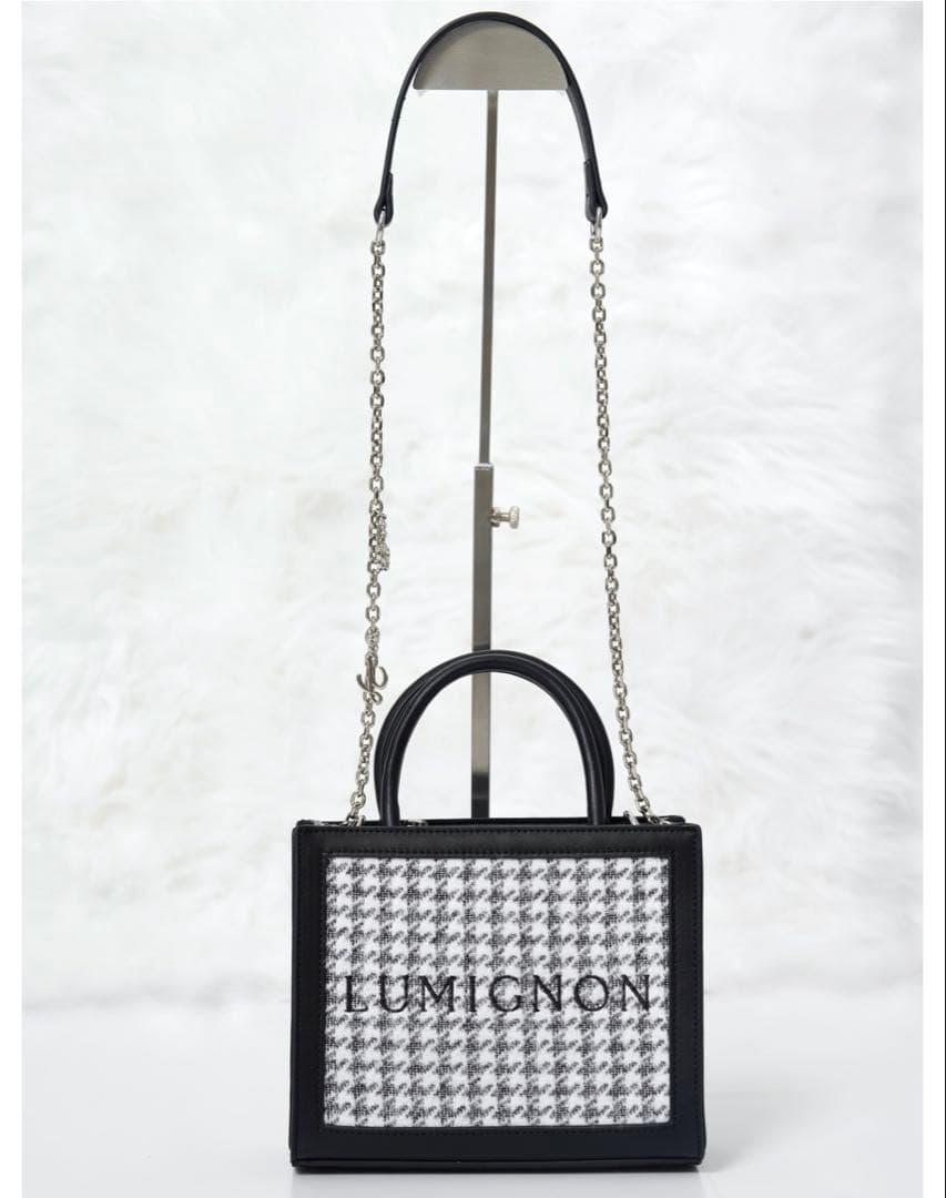ヨシ 様 Lumignon houndstooth 2way bag ブラック