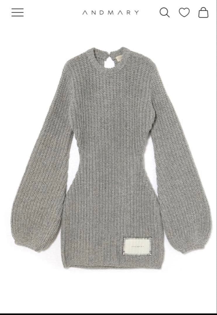 Andmary Mel knit mini dress gray定価14300