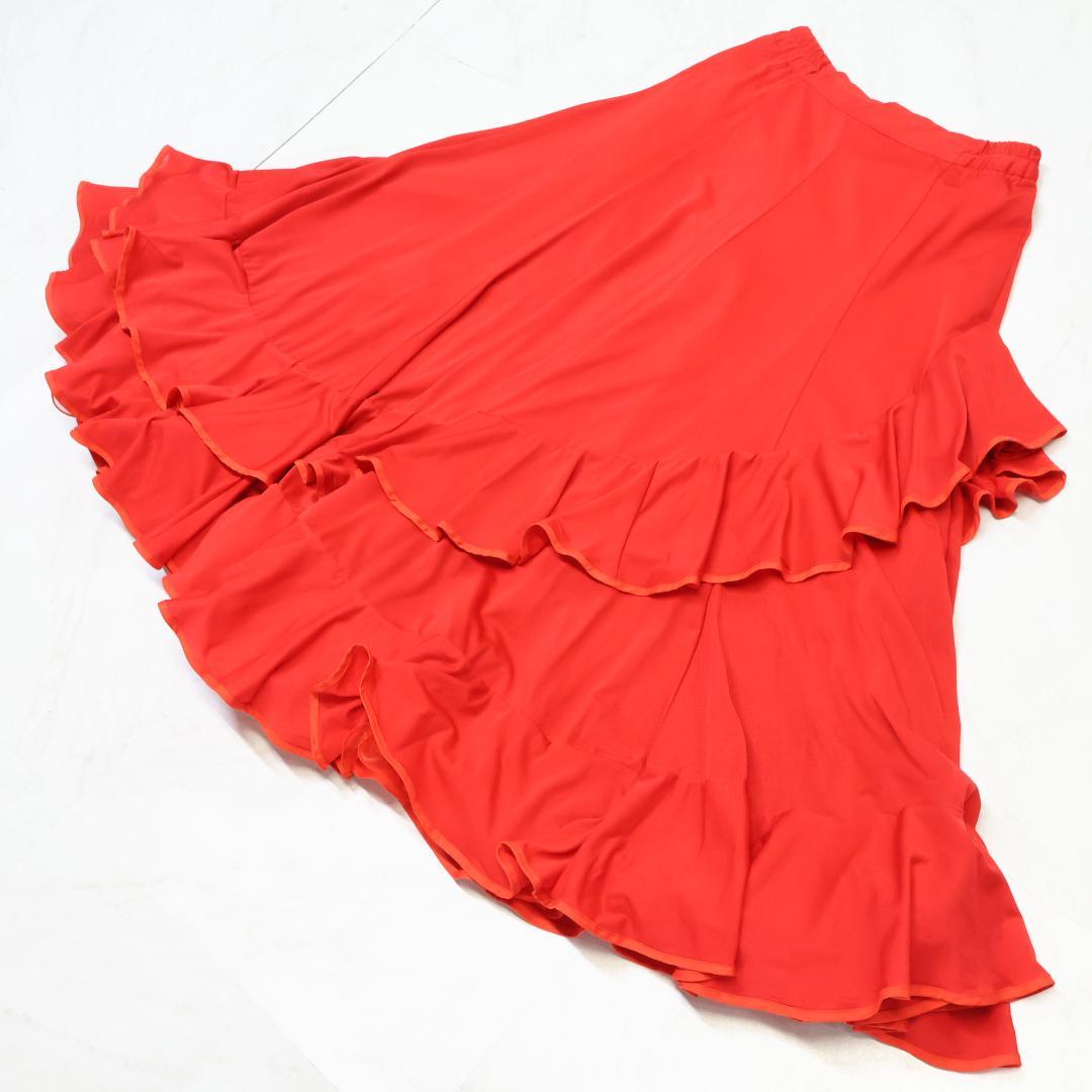【フラメンコ衣装】レッド prima boutique ファルダ スカート
