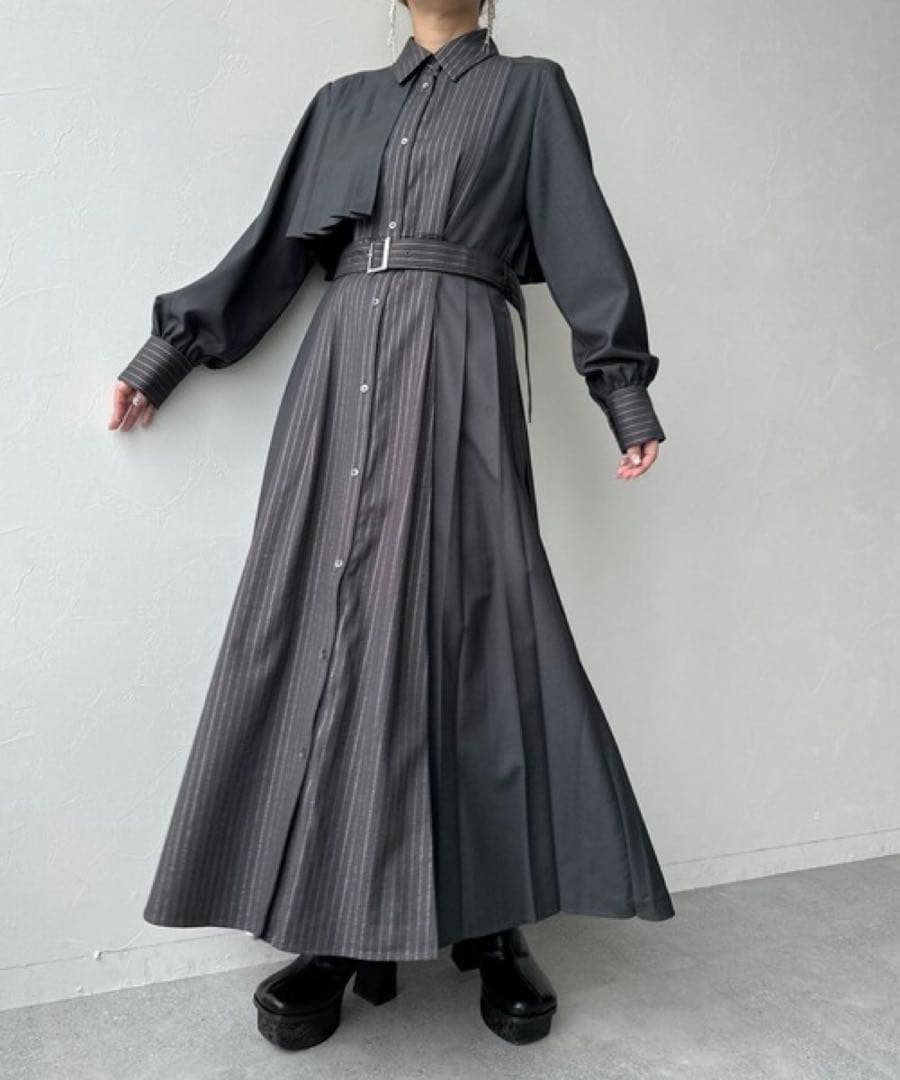 新品 HARE アソートプリーツワンピース ストライプ