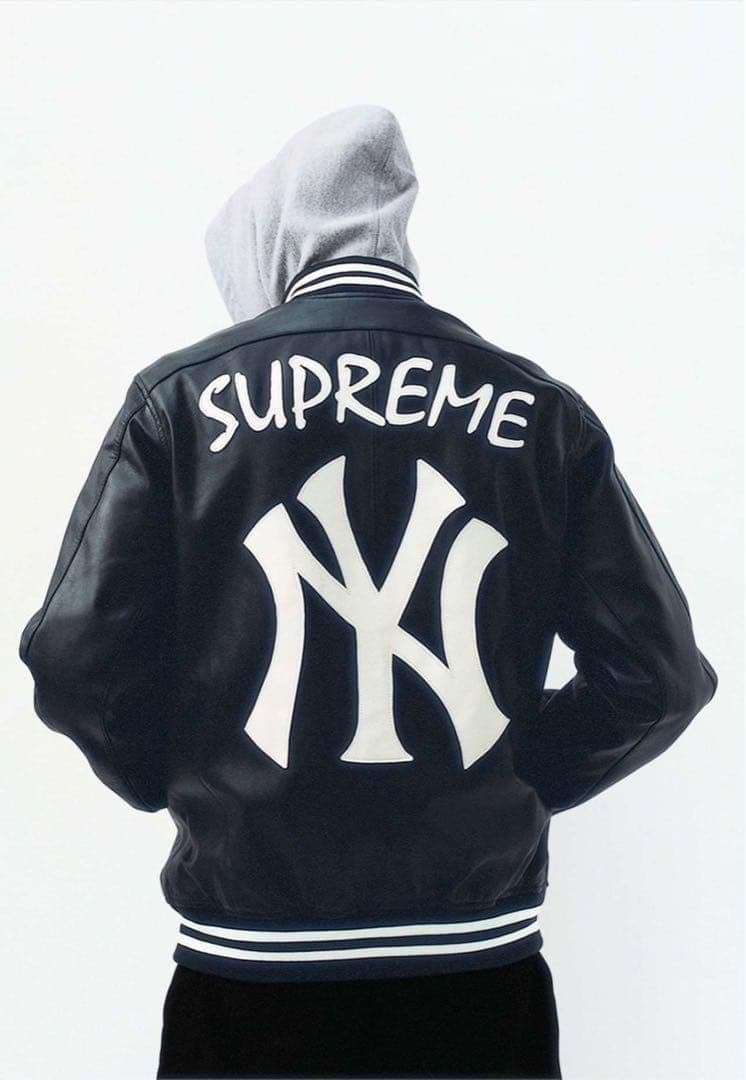 【最安値】supreme ヤンキース　コラボ　レザージャケット【美品】