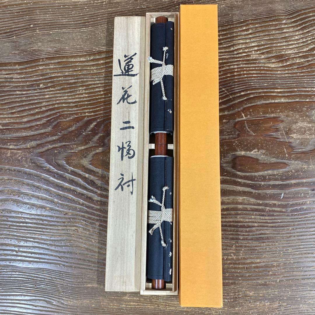 美品 掛け軸 悠堂作 蓮花二幅対 共箱 仏画 年中掛け
