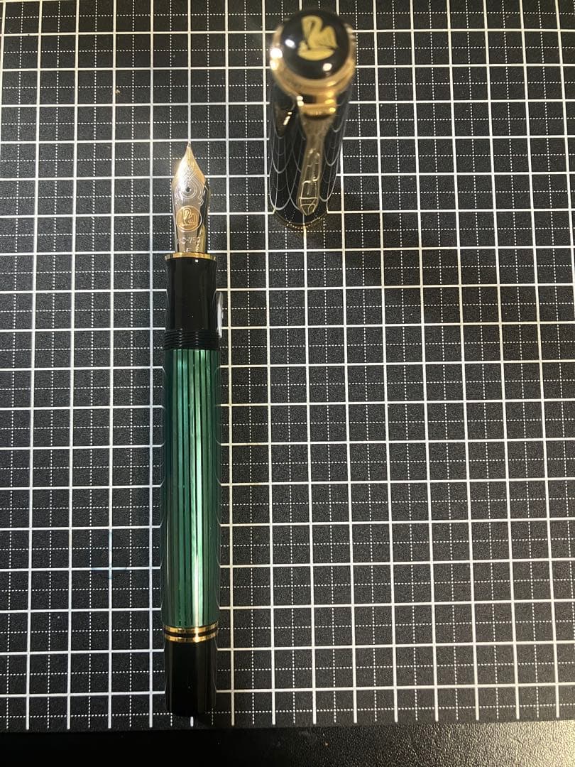 Pelikan　ペリカン　M1000　緑縞　F-nib　PF刻印