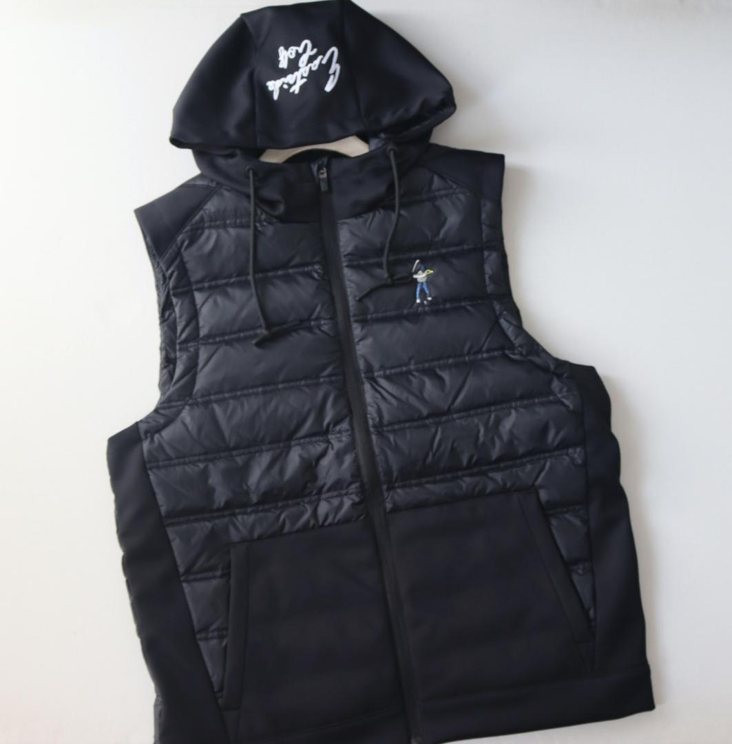 新品タグ付き【イーストサイドゴルフ】Zip Hoodie ダウンベスト 黒 M