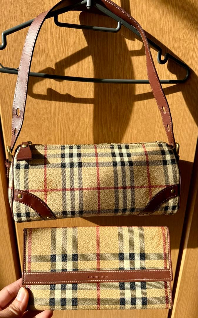 美品　Burberry vintage カバンとお財布のセット