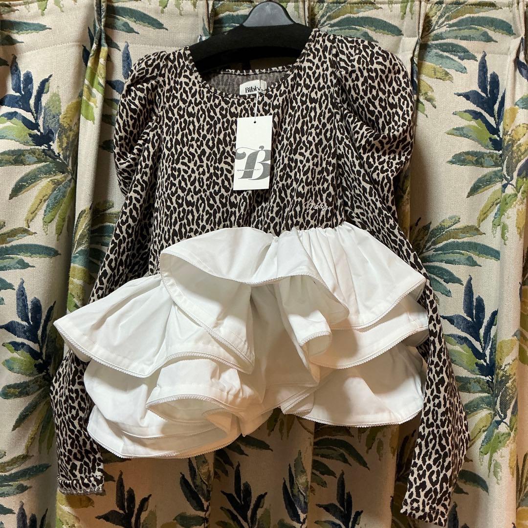トップス bibiy EFFIE PEPURAMU LEOPARD TOP