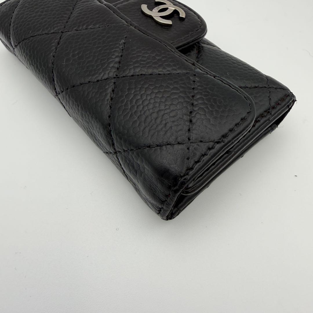 シャネル CHANEL マトラッセ キャビアスキン キーケース 6連