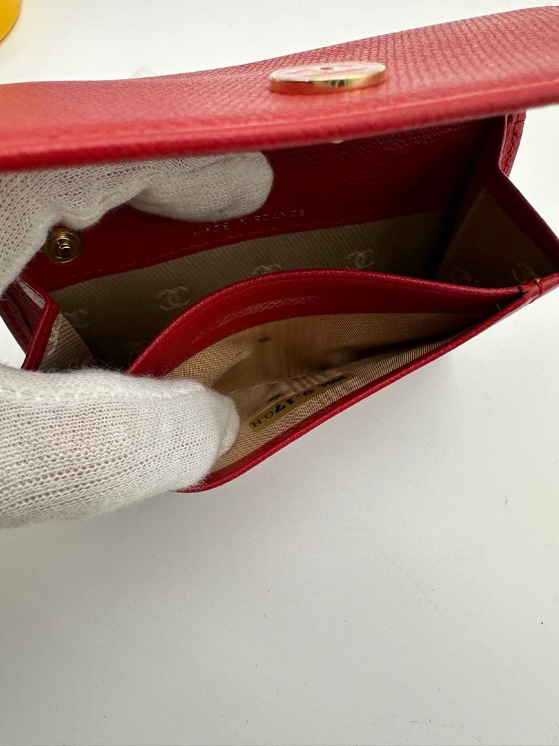 処分値下げ 美品Chanel レザーキーケース レッド