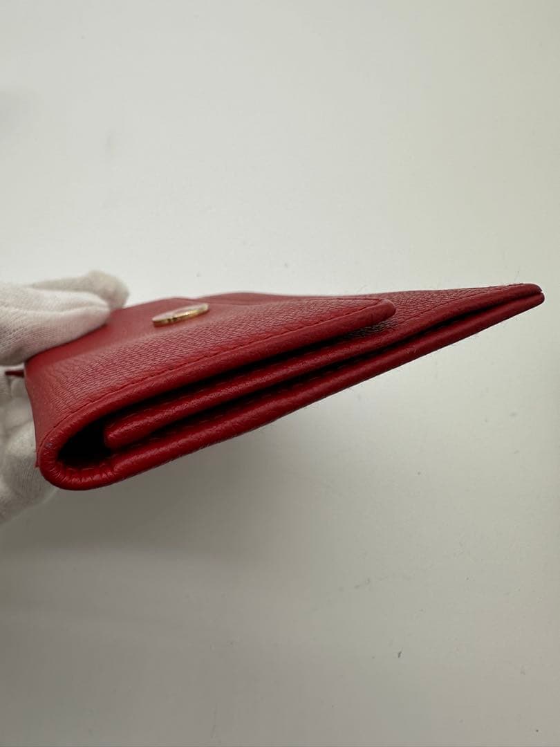 処分値下げ 美品Chanel レザーキーケース レッド
