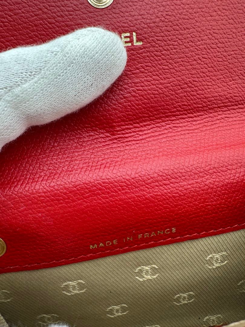 処分値下げ 美品Chanel レザーキーケース レッド