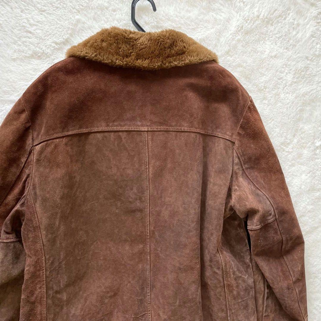 【XL】sears レザーショップ スエードジャケット　チェスターコート　くるみ