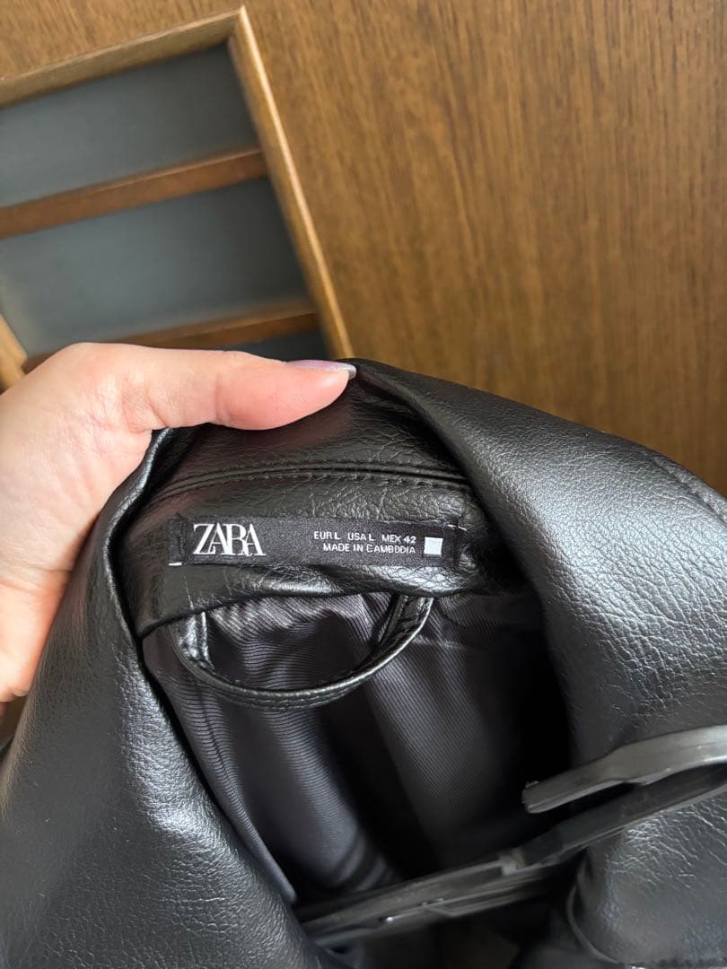 ZARA ライダースジャケット ダブル メンズ ブラック