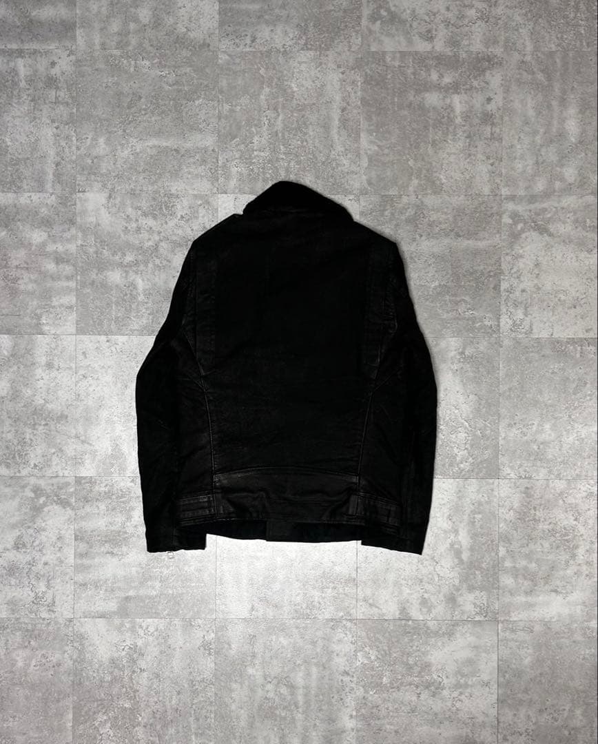 Balmain Homme AW16 ワックス　ボア　ライダースジャケット