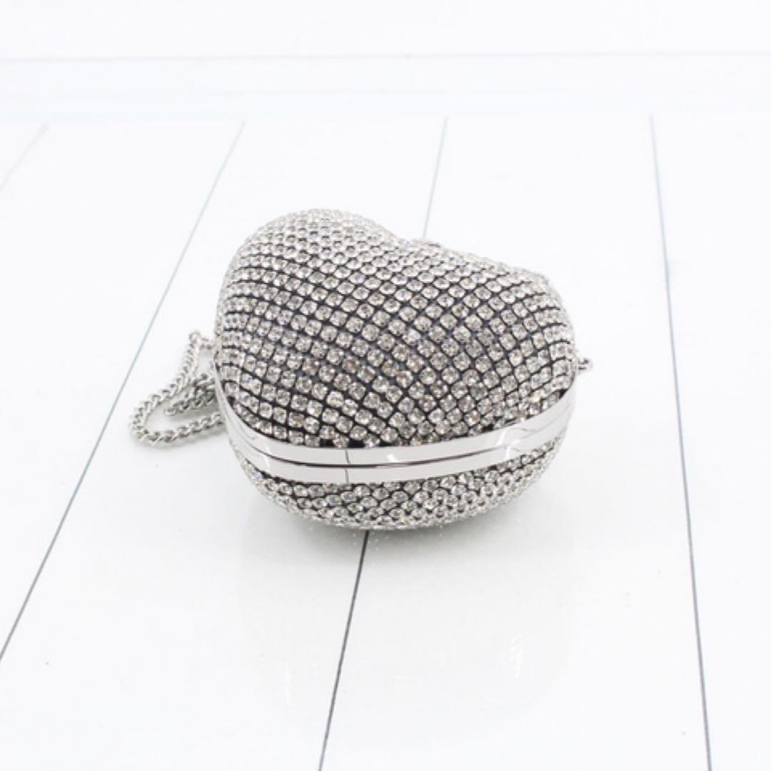 ✨極美品✨ crystal heart clutch パーティーバッグ
