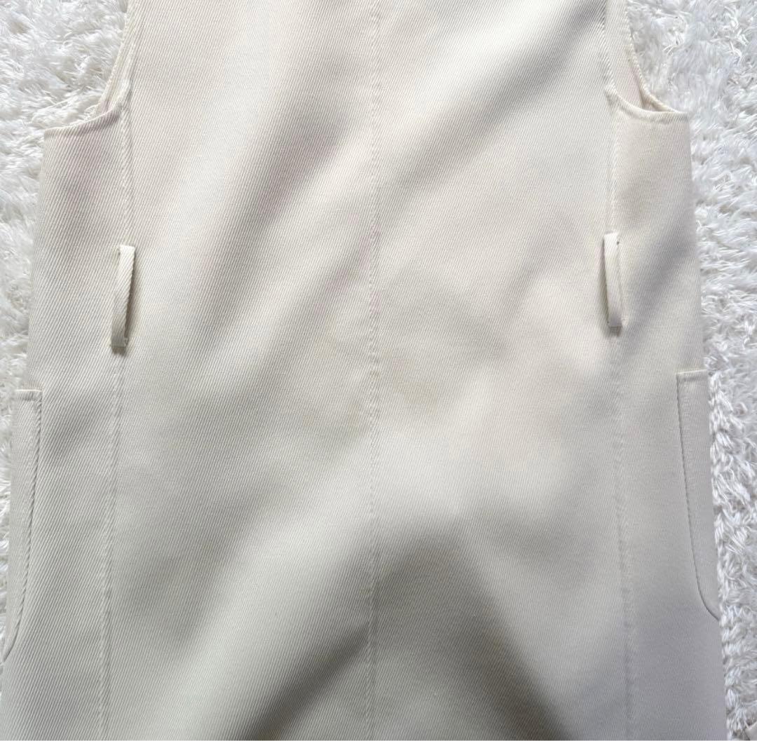 アナイ 23AW カルゼリバーベルトクルージレ ロング ベスト ベルト付 白 M