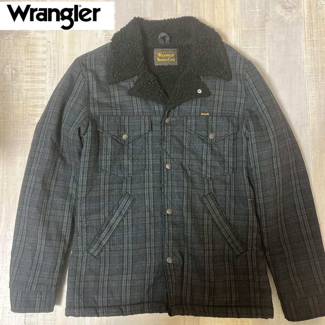 【サイズL 好配色】Wrangler チェック ランチボア コート ジャケット