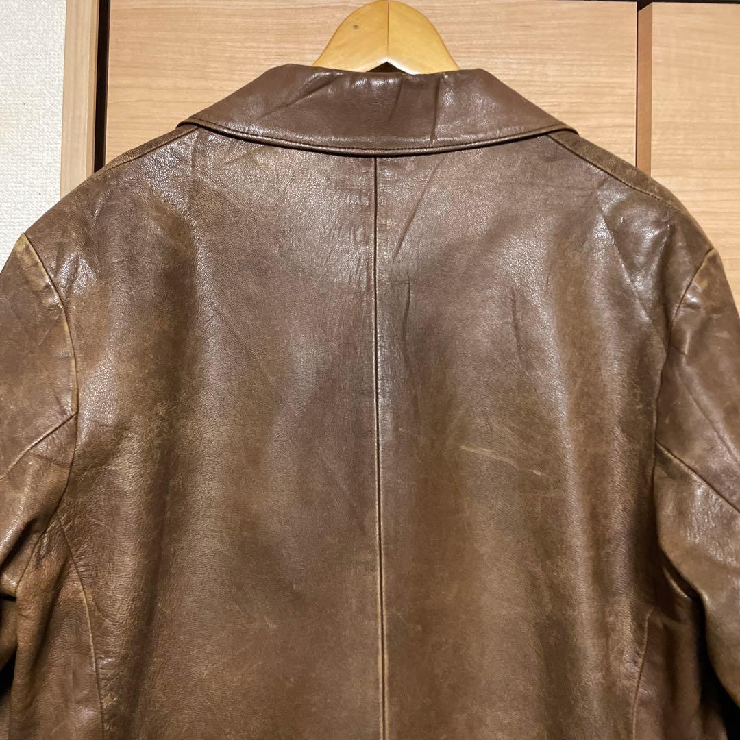 タ*ズ様 希少ユーロヴィンテージ古着 レザーカーコート スウェーデン軍 ゴートレ