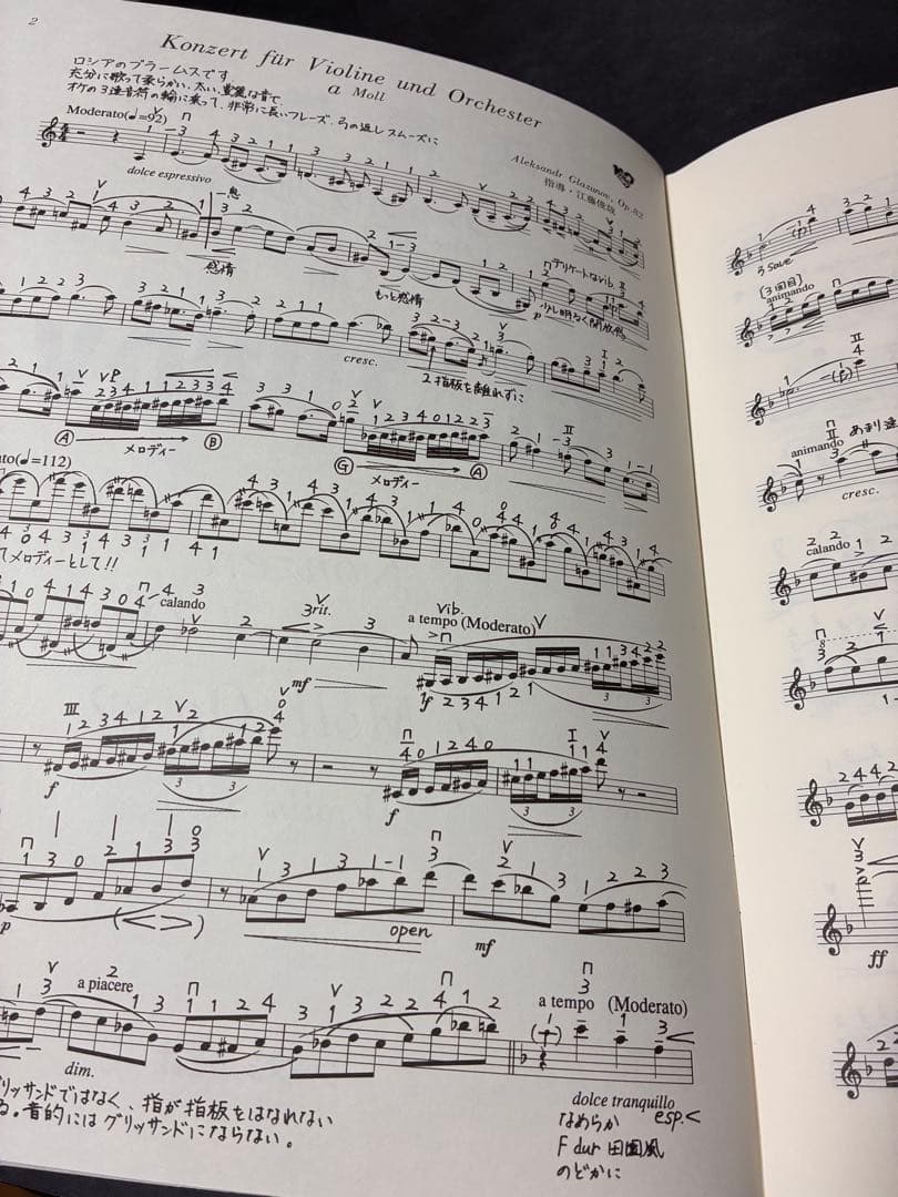 グラズノフヴァイオリン協奏曲 Op.82 江藤俊哉校訂　ソロバイオリンレッスン