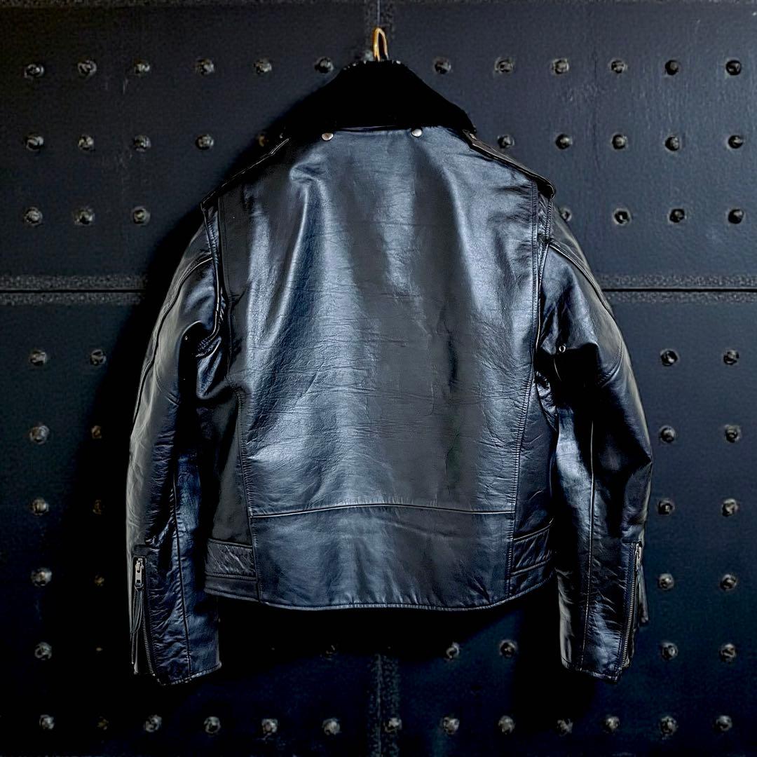 美品 Liugoo Leathers 馬革 ライダースジャケット 脱着式襟ボア