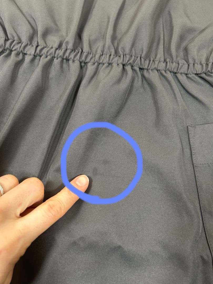 OUR シワになりにくいエプロン グレー　エプロンクリップ付き