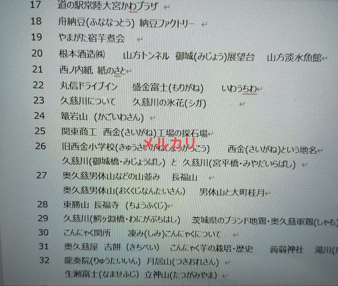 バスガイド　資料　教本　袋田の滝　御岩神社　茨城　龍神大吊橋
