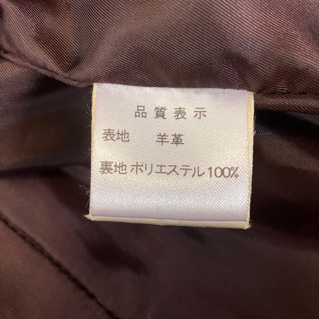 【大きいサイズ】羊革 レザー テーラードジャケット ダークブラウン XL