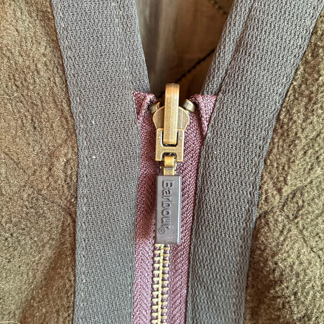 バブアー Barbour オリーブ キルティングベスト S リバーシブル