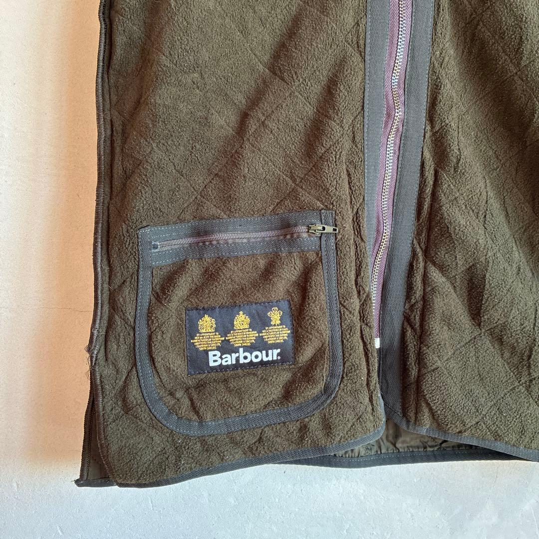 バブアー Barbour オリーブ キルティングベスト S リバーシブル