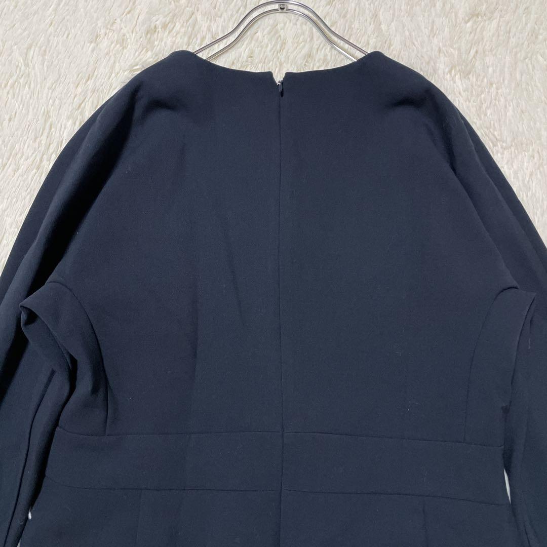 【新品タグ付き】 ドゥクラッセ 金ボタン ロングワンピース ネイビー 3L