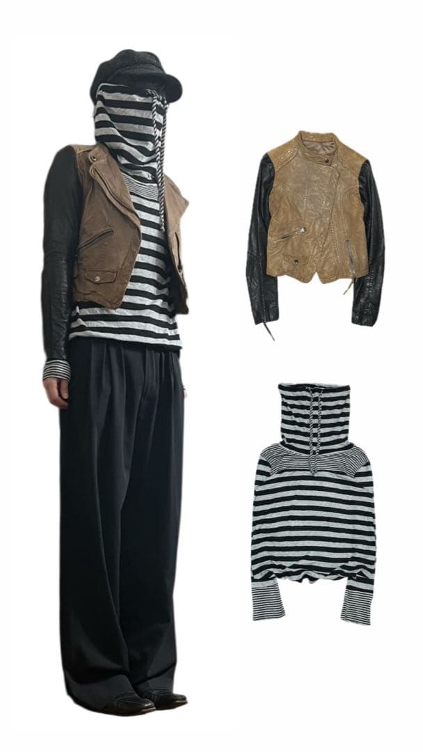 ピ*ピ様 2000s archive two-tone leather jack
