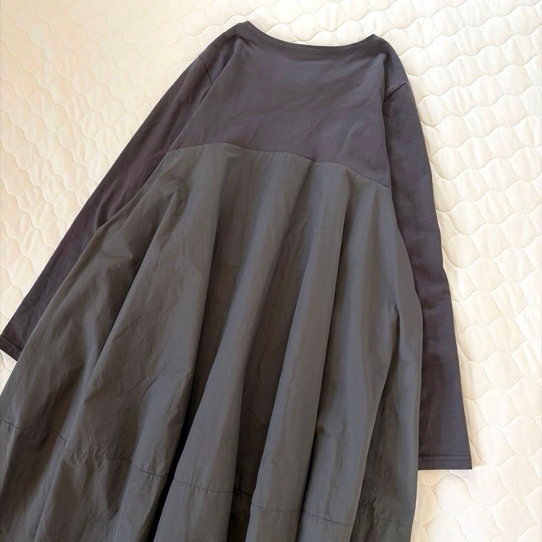 【美品】BEARDSLEY マルワンピ　バルーン　コクーン型　グレー