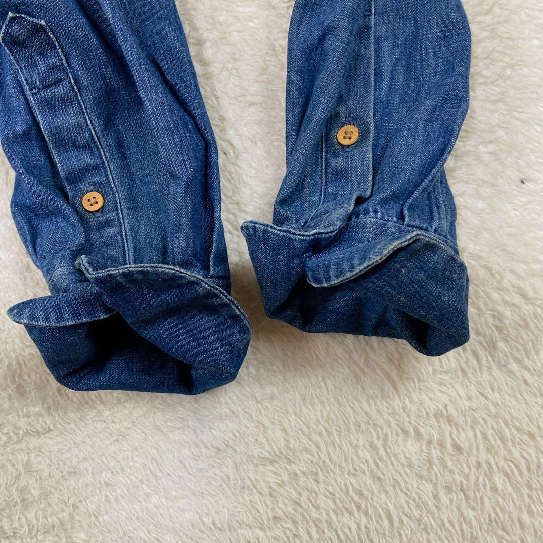 美品♡ 45R デニムシャツワンピース 2way 羽織 インディゴ 3