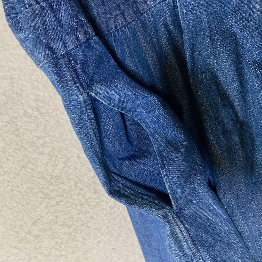 美品♡ 45R デニムシャツワンピース 2way 羽織 インディゴ 3