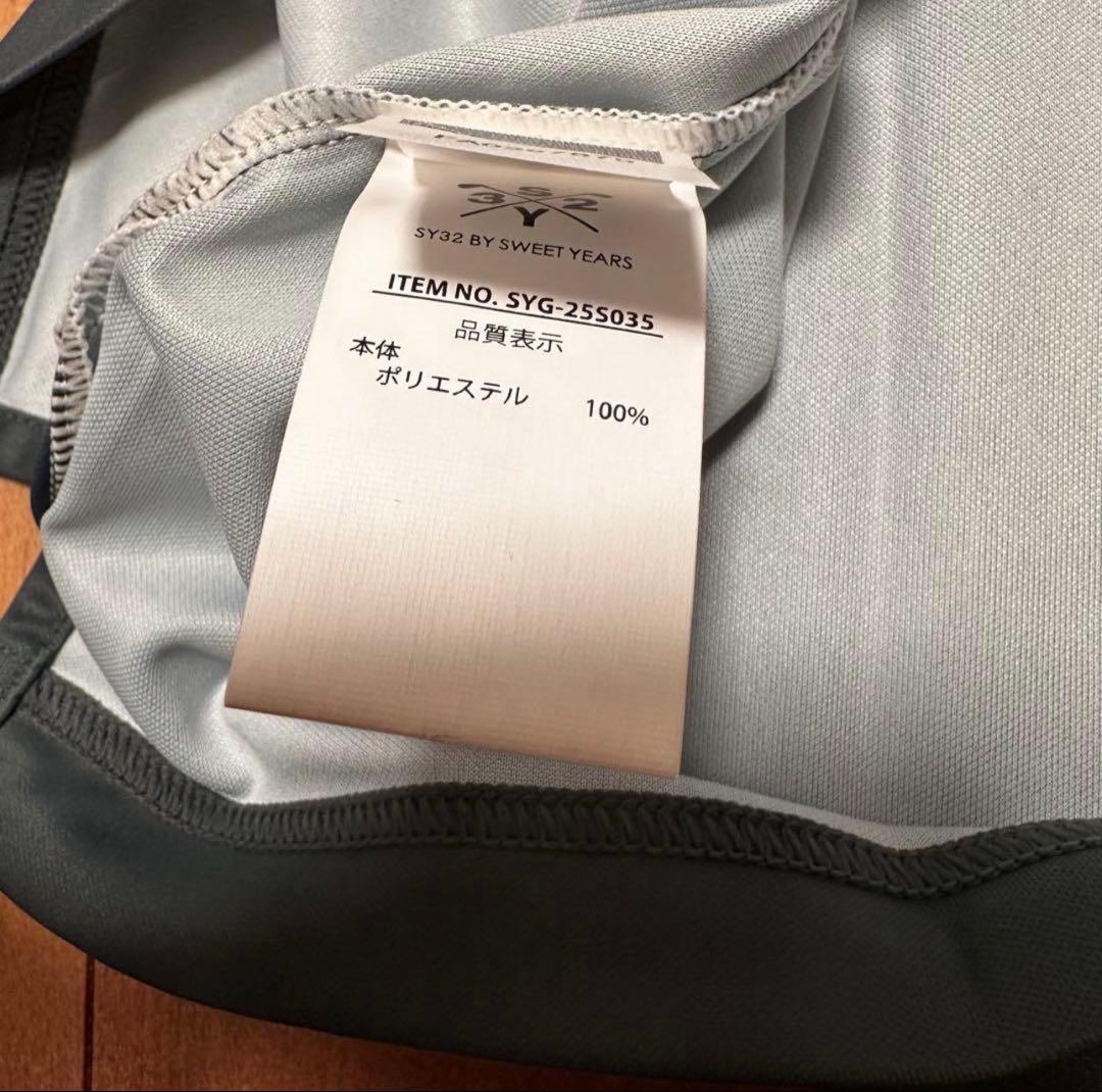 sy32 半袖モックネック　チャコール　サイズXL メンズ　半袖　シャツ　ゴルフ