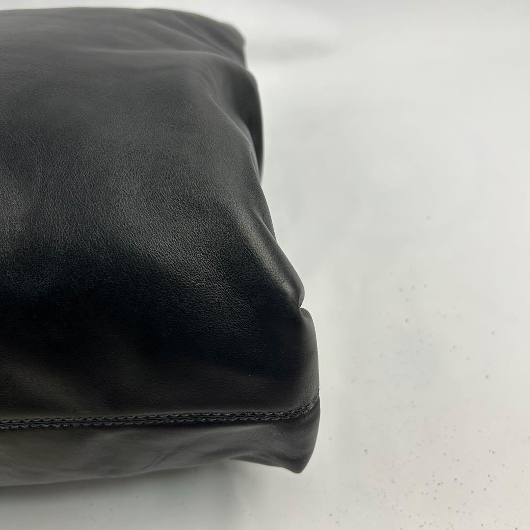【美品】ブルガリ　トートバッグ　2way レザー　ロゴ金具　ビジネス　大容量　黒