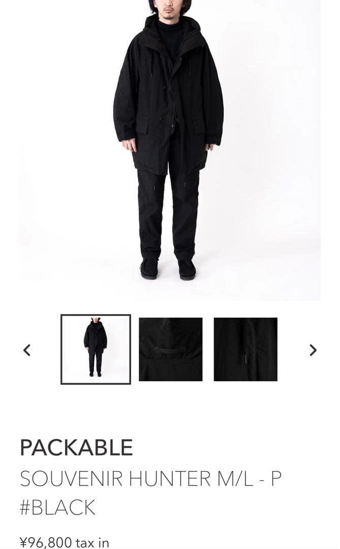 TEATORA Souvenir Hunter M/L packable 黒 3