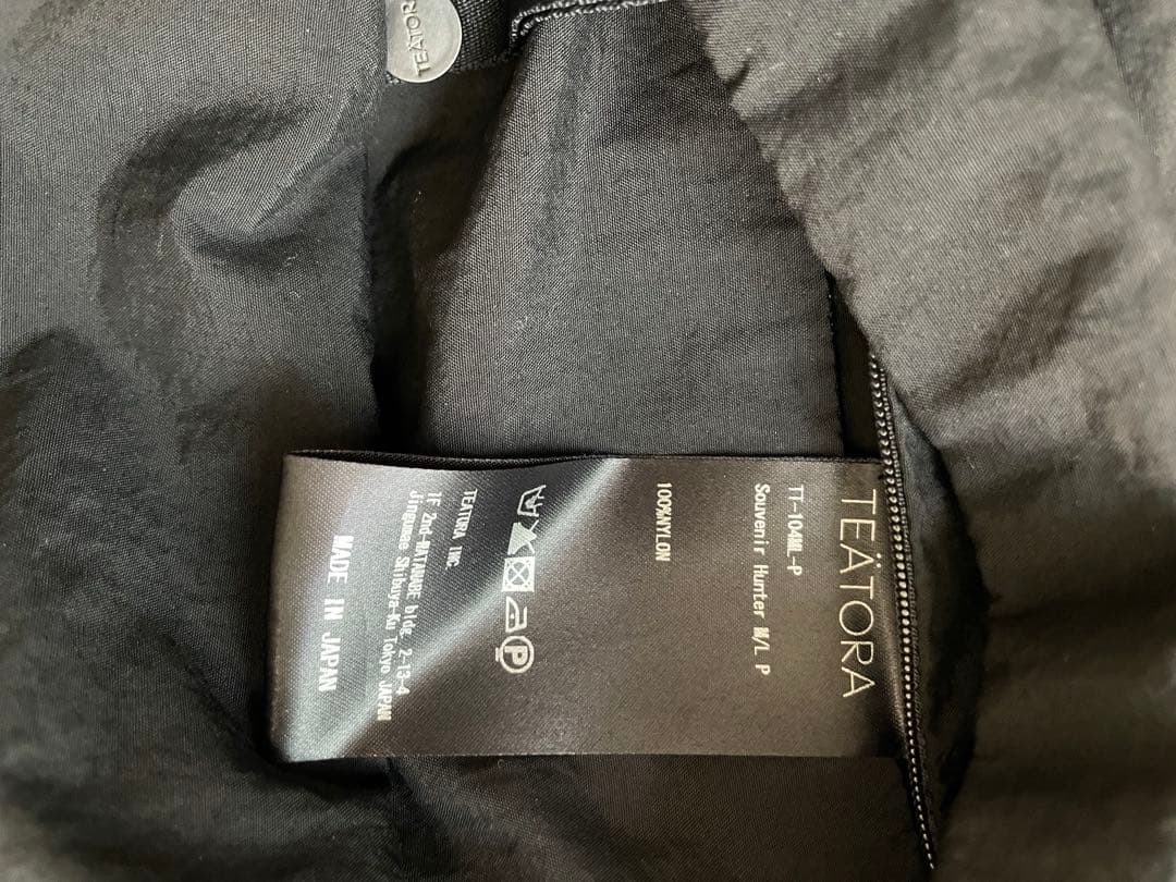 TEATORA Souvenir Hunter M/L packable 黒 3
