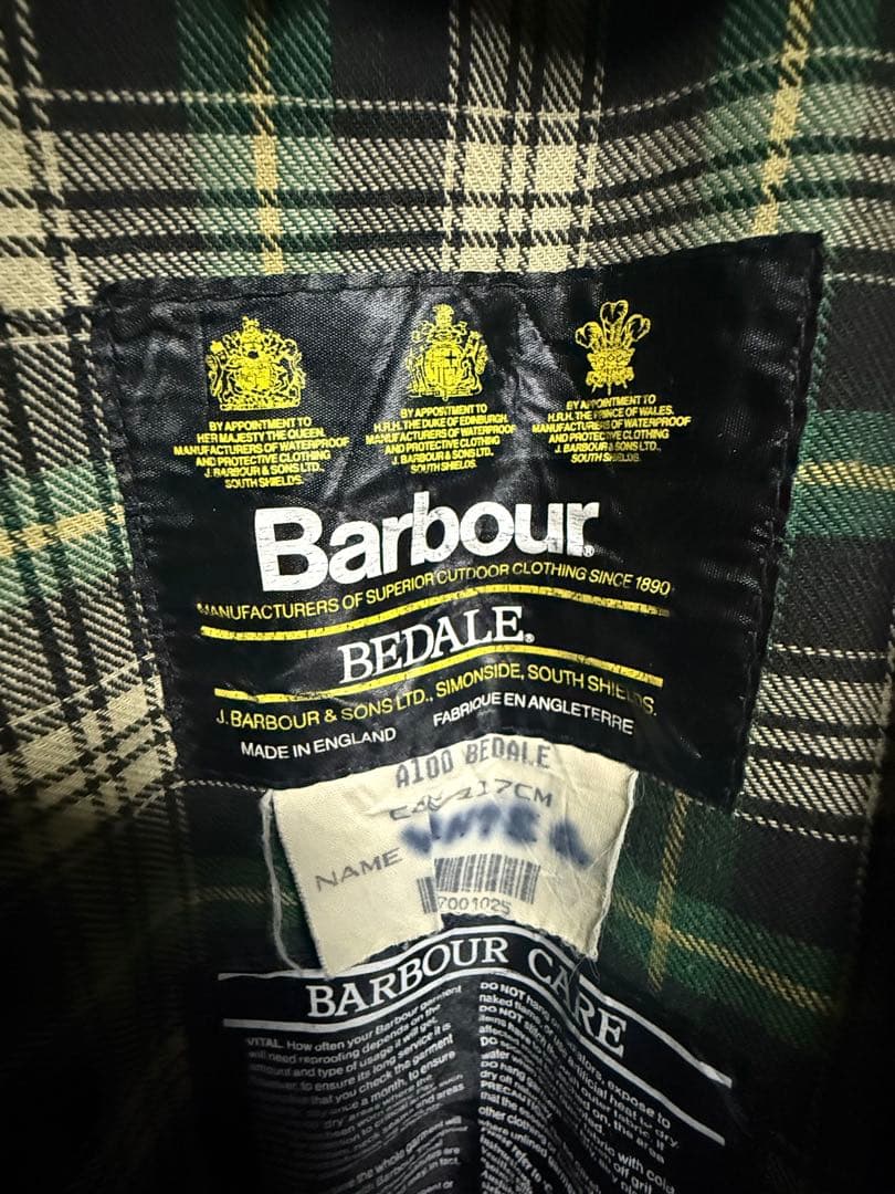 90s Barbour BEDALE Made in Englan サイズ46