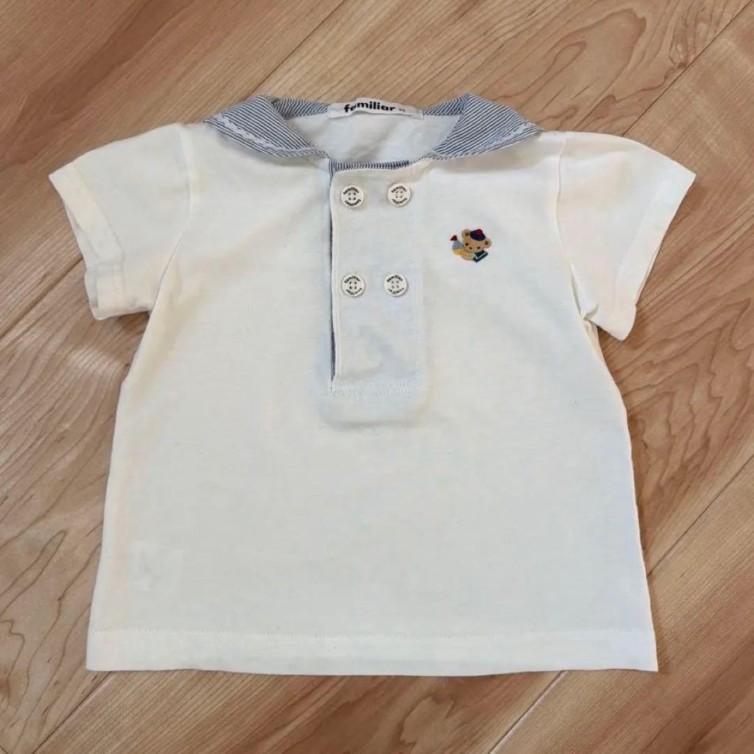 familiar 90cm 男の子 セーラーTシャツとハーフパンツのセット