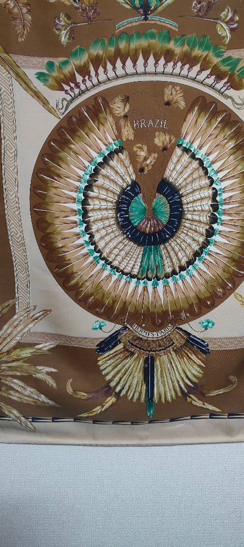 HERMES エルメス カレ BRAZIL ブラジル モチーフ シルクスカーフ