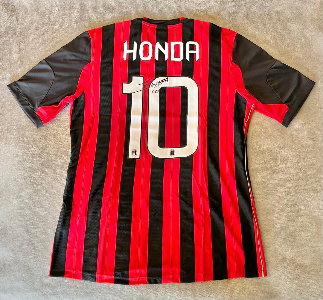 新品 ACミラン10番 本田圭佑選手直筆サイン入りユニフォーム アウェイ