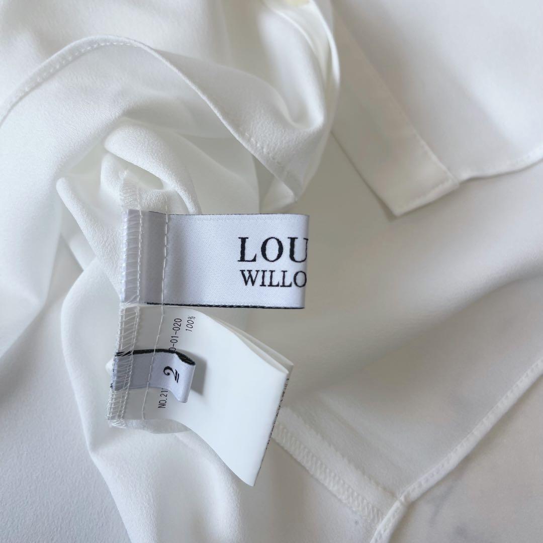 【美品】LOULOU WILLOUGHBY フリル プリーツ リボン ブラウス白