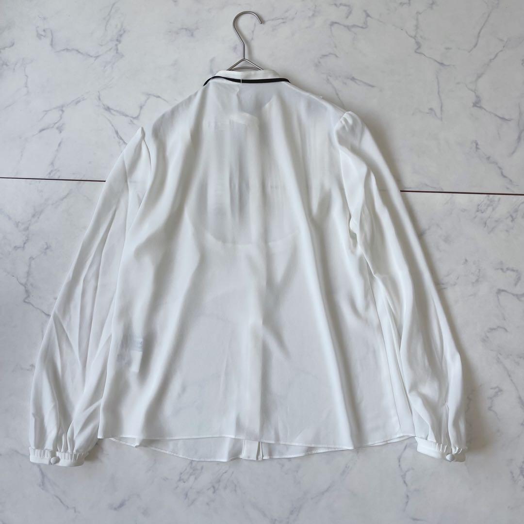 【美品】LOULOU WILLOUGHBY フリル プリーツ リボン ブラウス白