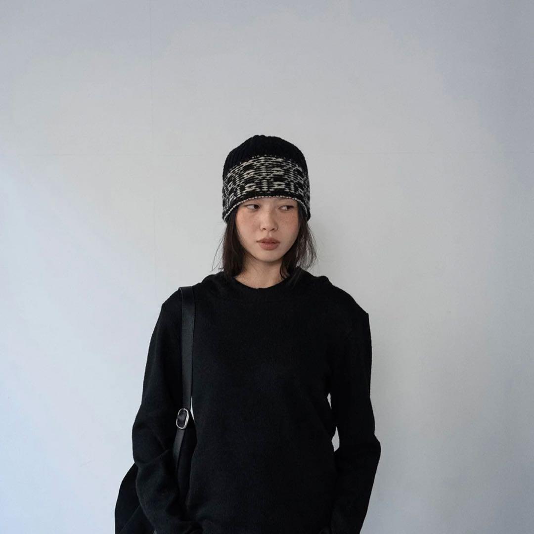 帽子 OHOTORO Weaving Knit Beanie black