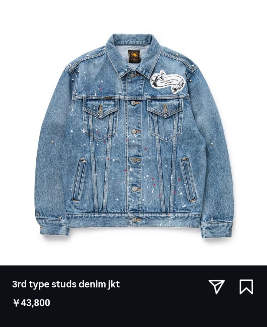 ジャケット・アウター rats 3rd type studs denim jkt