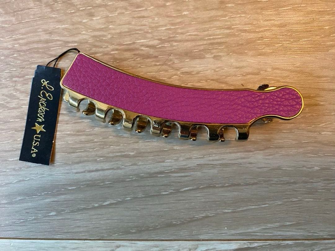 フランスラックス　ヘアクリップ ピンク