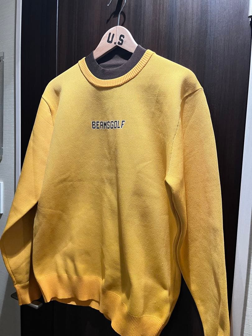 ビームスゴルフbeams golf メンズ　フェイクレイヤードモックネックニット