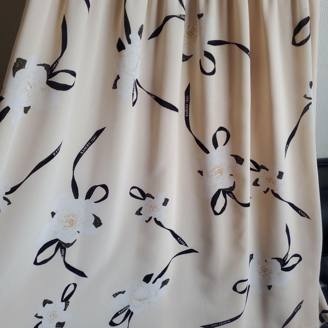 リボン花柄 半袖ワンピース　カネコイサオ　希少品